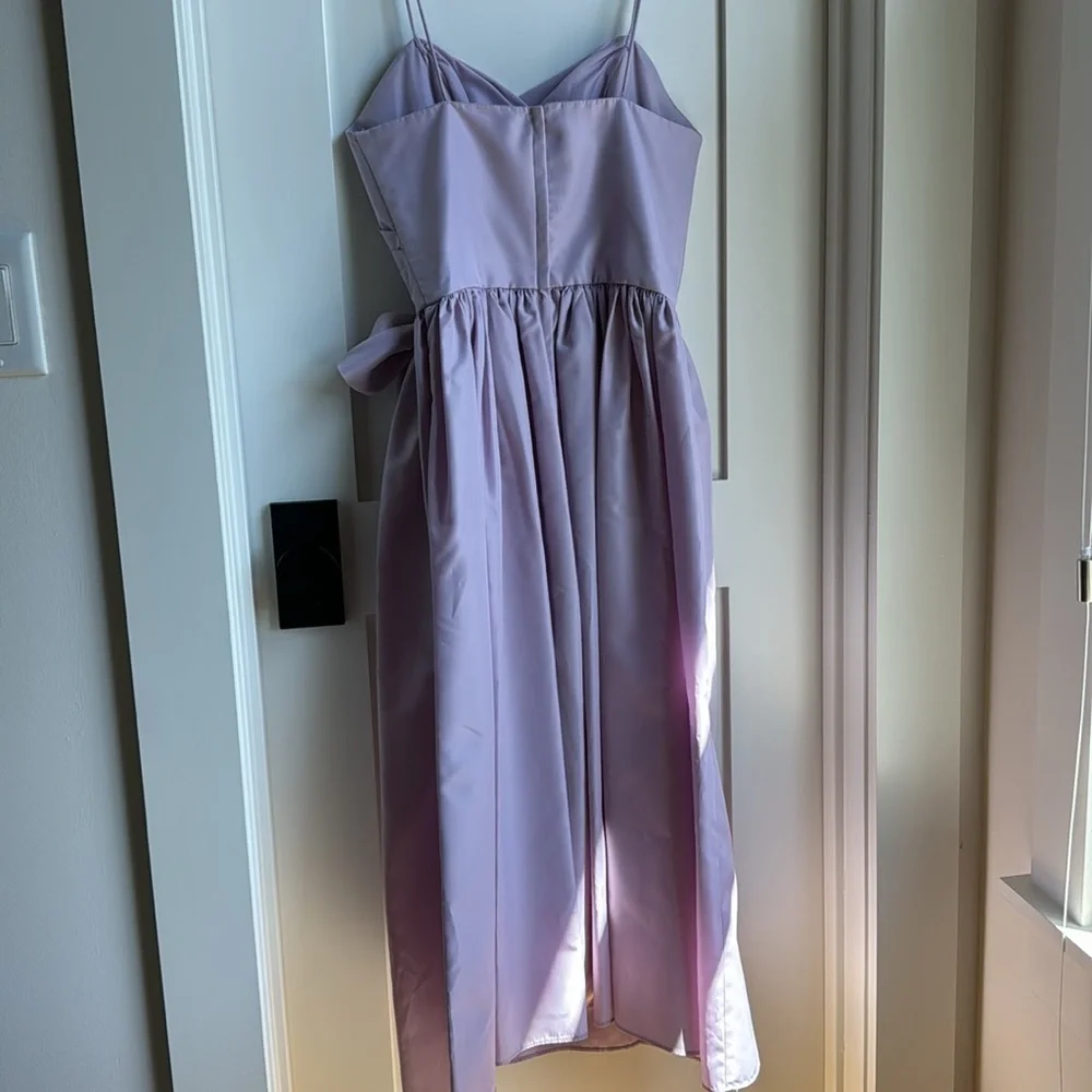 Lilac dress sz3. Vintage T-length dress made of taffeta poly blend.. - Picture 8 of 11